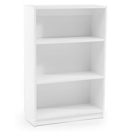 Librero Bajo Blanco de Madera 3 Niveles
