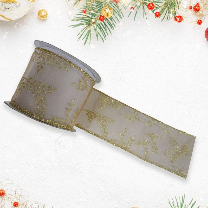 Listón Transparente con Dorado 2.5 Plg X 10 Yardas - Scandi