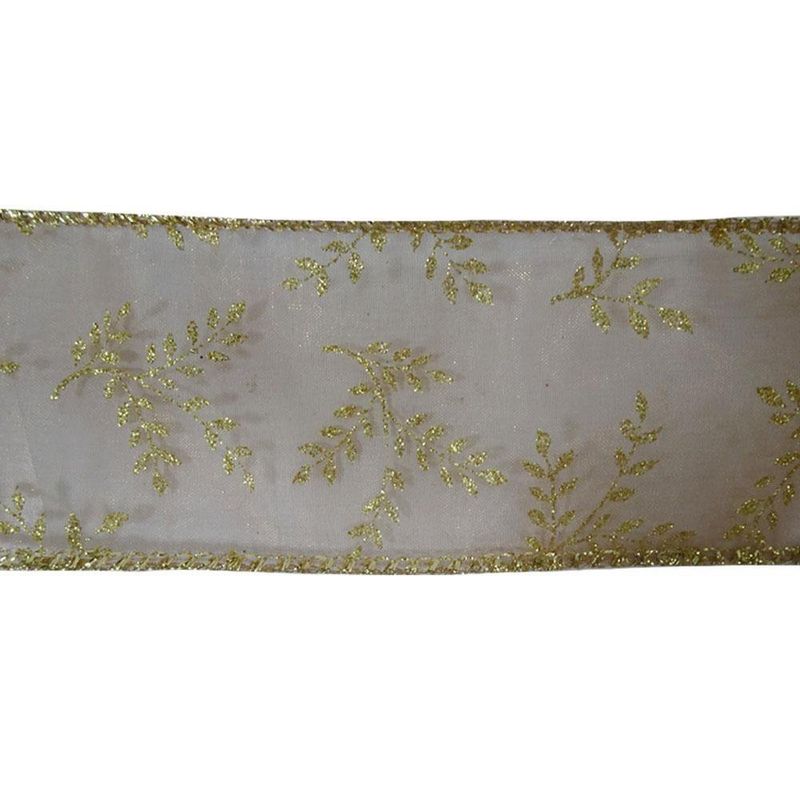 Listón Transparente con Dorado 2.5 Plg X 10 Yardas - Scandi