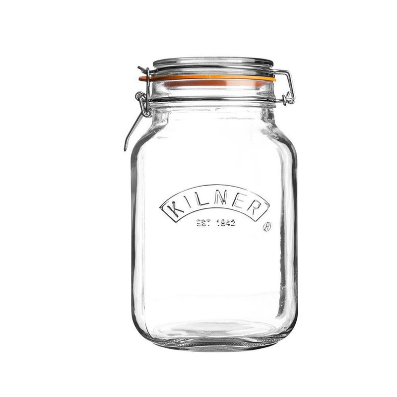 Frasco De Vidrio Cuadrado Con Clip 1.5 Lts - Kilner