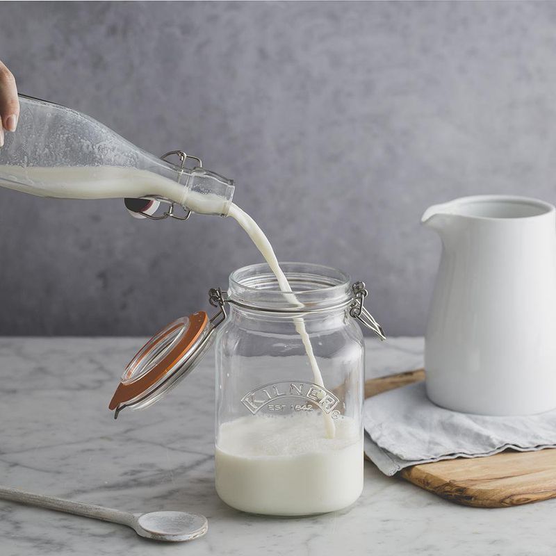 Frasco De Vidrio Cuadrado Con Clip 1.5 Lts - Kilner