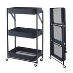 Carretilla Metálica con 3 Bandejas Color Negra