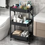 Carretilla Metálica con 3 Bandejas Color Negra