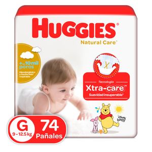 Pañal Desechable Cuidado Natural Talla G 74 Unidades - Huggies