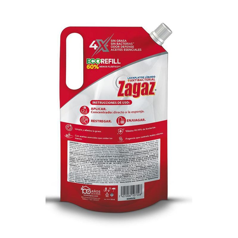 Jabón Lavaplatos Líquido Frutos Rojos De 700 Ml - Zagaz