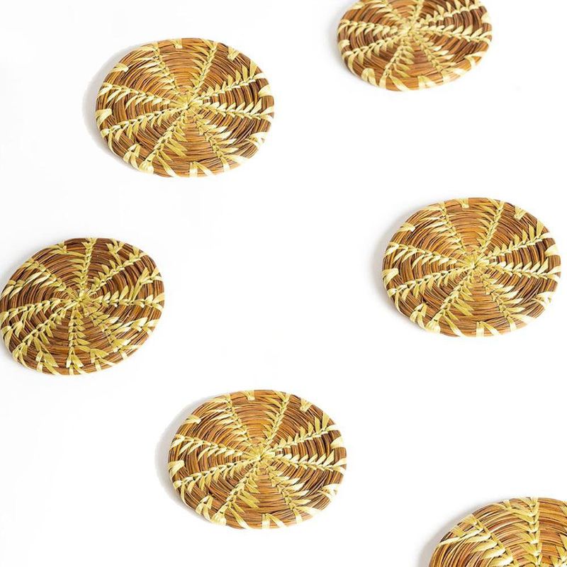 Set De 4 Posavasos De Pino Hechos A Mano 11 Cm - Vesta