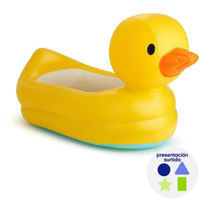 Bañera Inflable Munchkin con Forma de Pato Color Amarillo