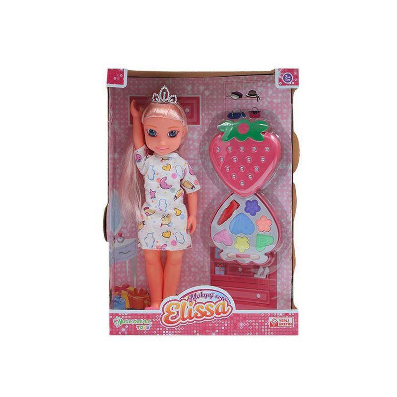 Muñeca Con Set De Maquillaje - Global Toys