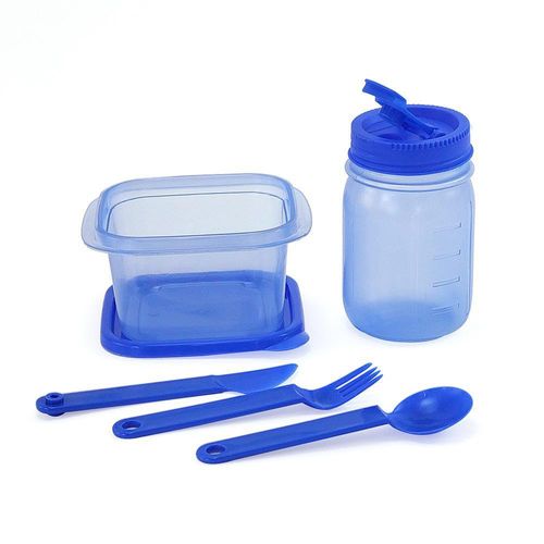 Set de Tazón, Pachón y Cubiertos Azul