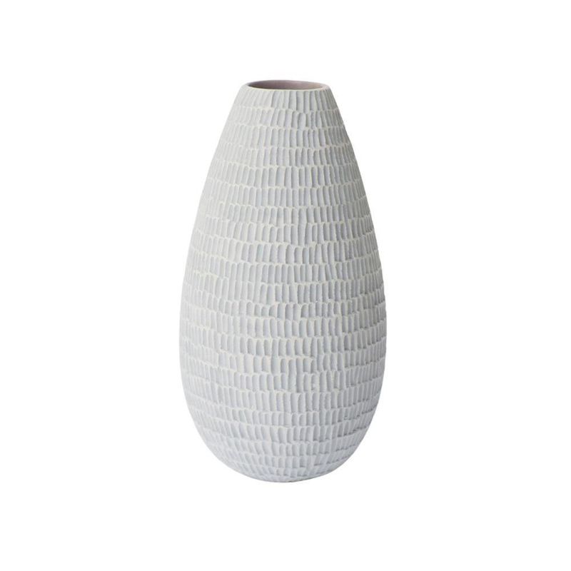 Florero Lund De Cerámica Artesanal Gris 11x21 Cm - Topis