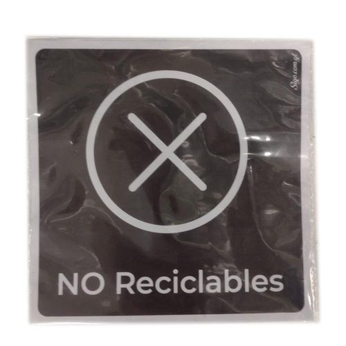 Sticker Adhesivo "No Reciclable" 15x15 Cm - Sigo