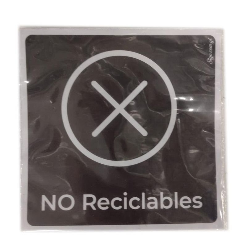 Sticker Adhesivo "No Reciclable" 15x15 Cm - Sigo