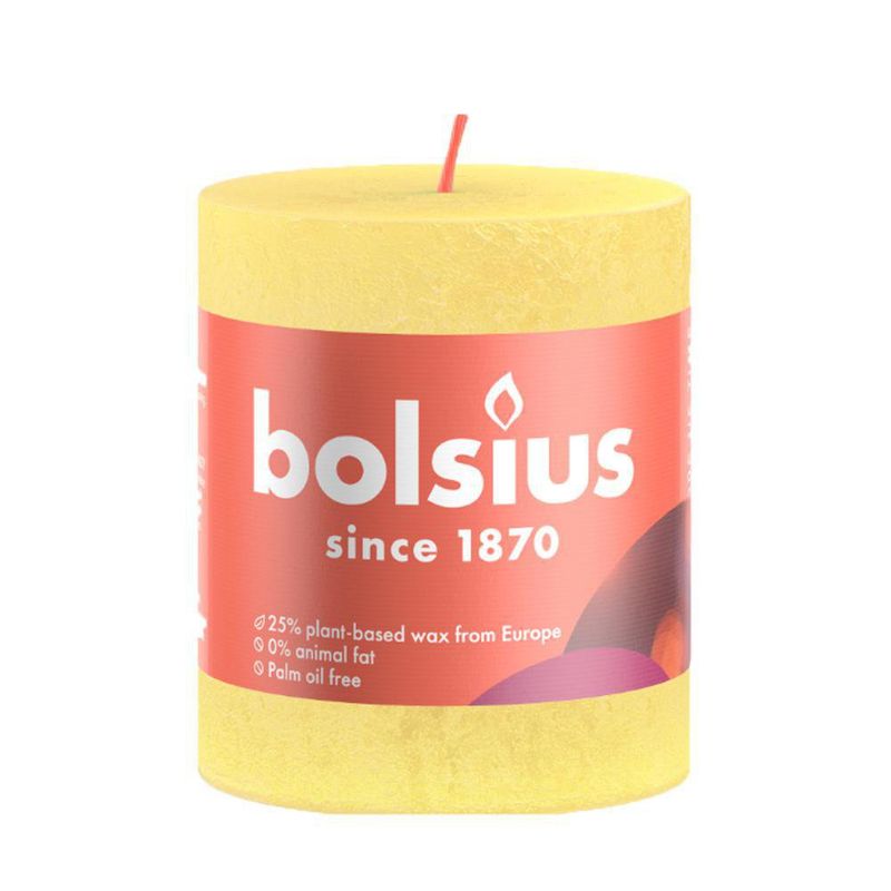 Vela Pillar Amarillo 6.8x6.8x8 Cm - Bolsius