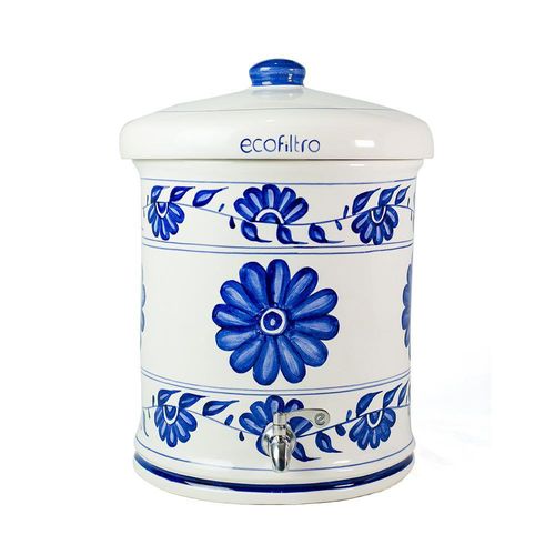 Ecofiltro Cerámico Diseño Flores Azules