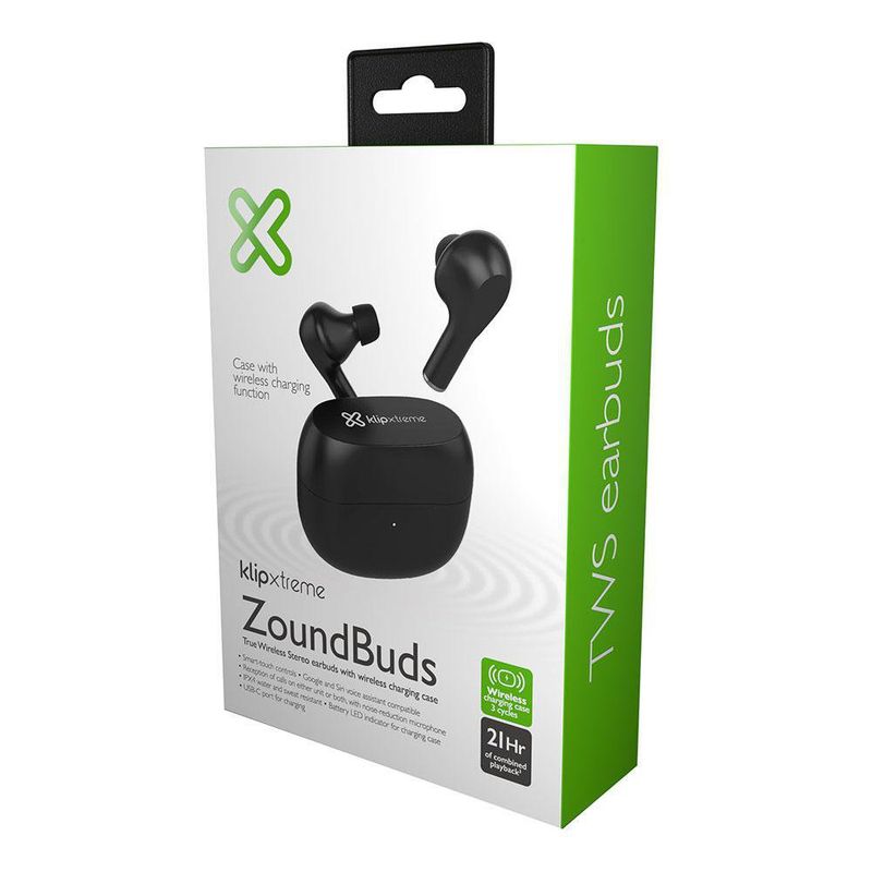 Audífonos Inalámbricos Zoundbuds Negro - Klipxtreme