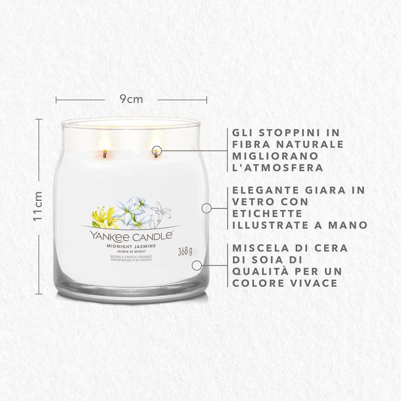 Vela En Frasco Mediano Midnight Jasmine 368 G - Yankee Candle