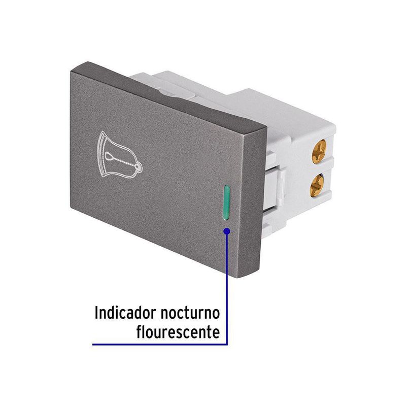 Pulsador Para Timbre Acero Lisboa 1.5 Módulos - Volteck