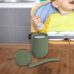 Mini Vaso Silicon Con Pajilla Verde Olivo - Ezpz