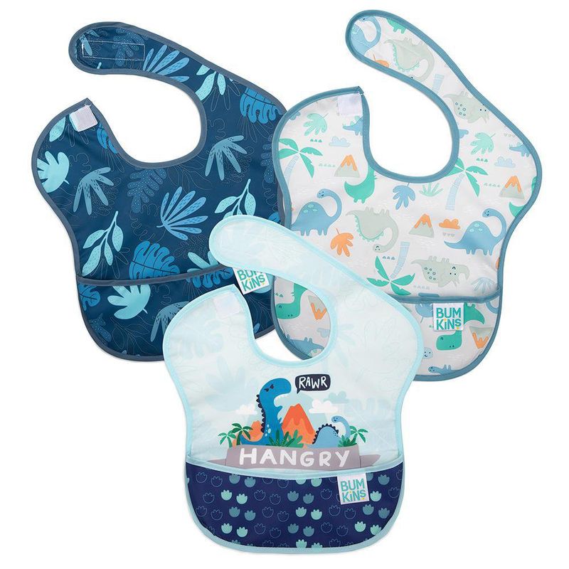 Babero Super Dinosaurio 3 Pzas - Bumkins