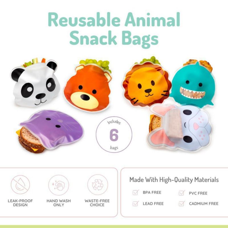 Set De 6 Bolsas Reutilizables Para Snacks - Melii