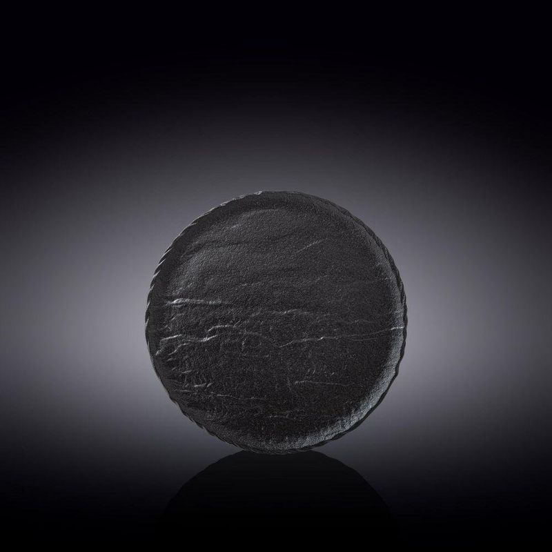 Plato De Porcelana Color Negro Para Postre 7 Plg - Wilmax