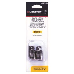 Set de 2 Conectores Coaxial Tipo F RG6 Quad