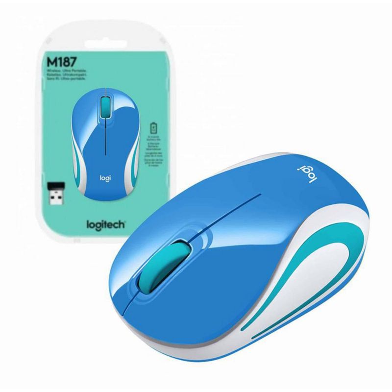 Mouse Inalámbrico Mini Azul M187 - Logitech