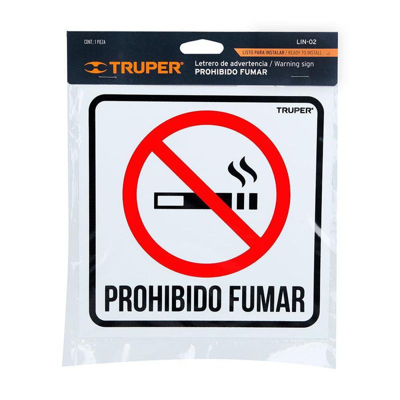 Rótulo De No Fumar 19 X 19 Cm - Truper