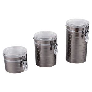 Set de 3 Frascos Plateados con Tapa