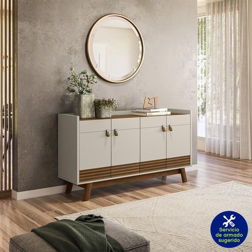 Mueble Credenza Eris 4 Puertas Café