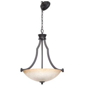 Lámpara Colgante Estilo Clásico Vidrio Ámbar 3 Bombillos 60 W