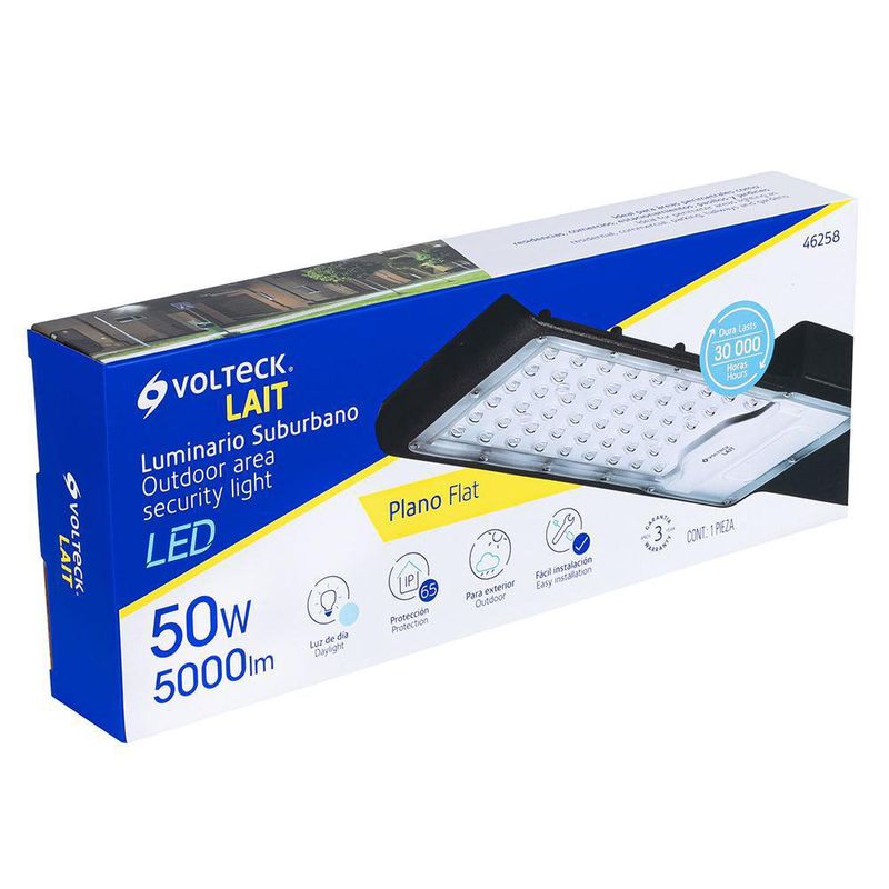 Luminario Suburbano Plano LED Luz De Día 50 W - Volteck