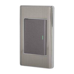 Switch Sencillo Acero Lisboa Con Placa 3 Módulos - Volteck
