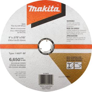 Disco De Corte Metal Acero Inoxidable 9 x 2 Mm - Makita