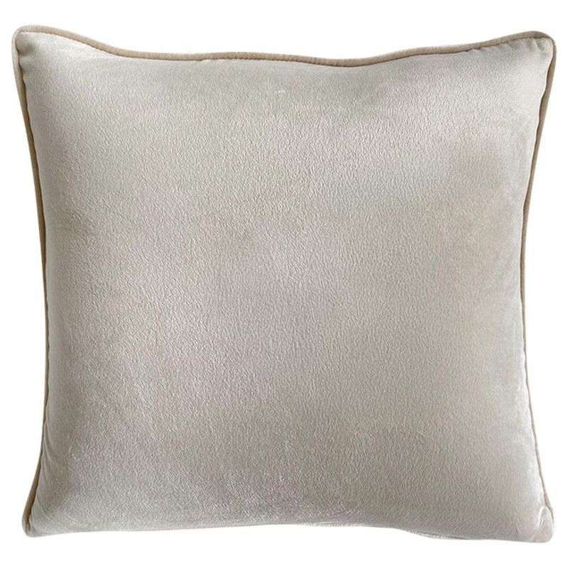 Cojín Relleno Suave de Terciopelo Beige Elegante 40 x 40 Cm