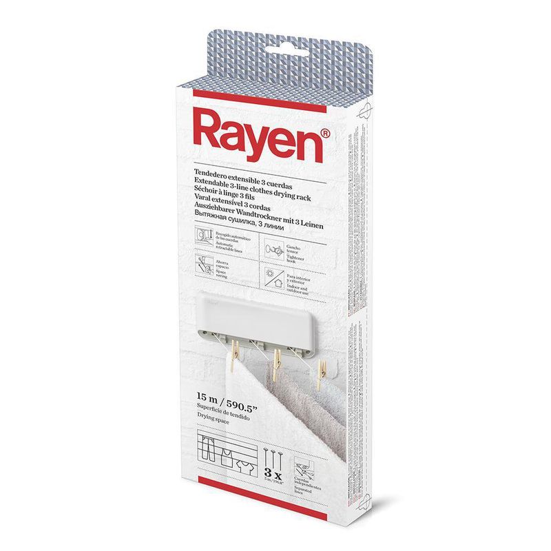 Tendedero De 3 Cuerdas Independientes 15 M De Alcance - Rayen