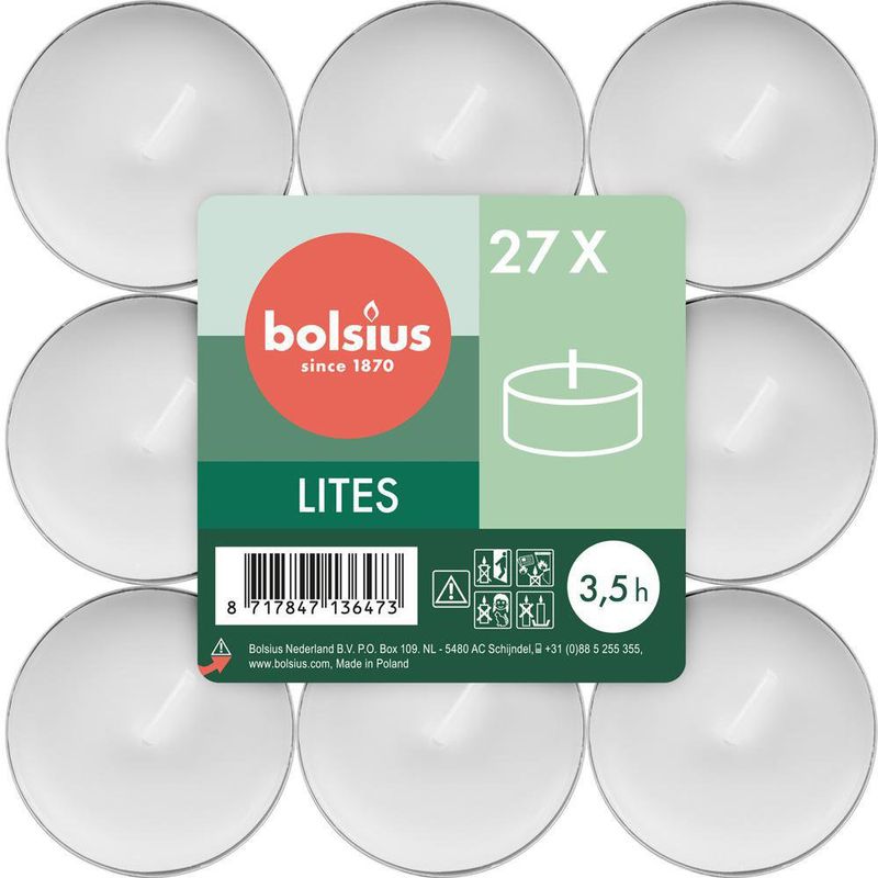 Paquete De Vela Tealight Blanca 27 Unidades - Bolsius