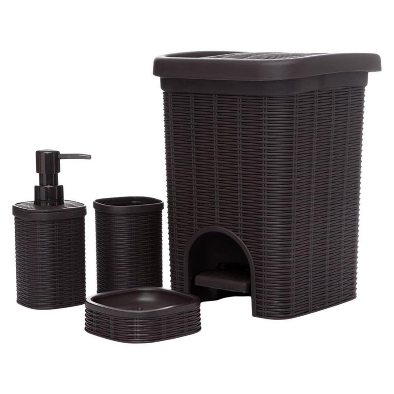 Set de 4 Accesorios para Baño Ratán