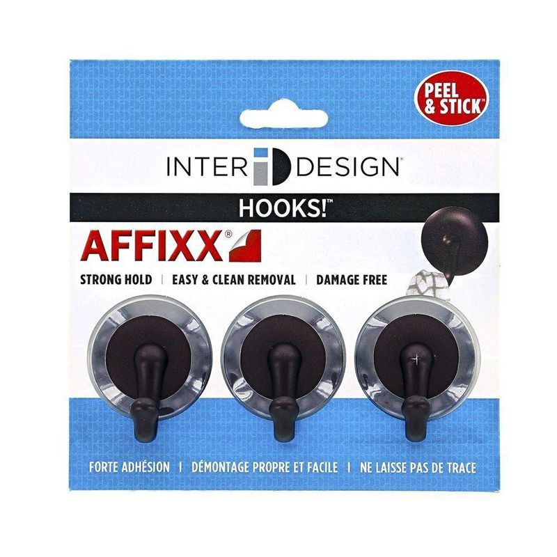Set 3 Ganchos Affixx Pequeño Bronce - Interdesign