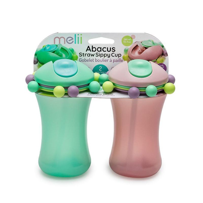 Set De Vasos Entrenadores Azul Y Rosado 340 Ml 2 Pzas - Melli Baby