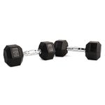 Set De 2 Mancuernas Hexagonales De Caucho 20 Lbs
