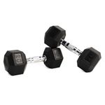 Set De 2 Mancuernas Hexagonales De Caucho 20 Lbs