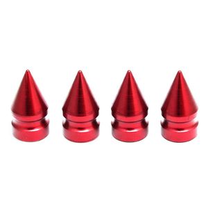 Set de 4 Tapones para Válvulas Tipo Punta en Aluminio Rojo