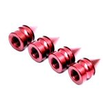 Set de 4 Tapones para Válvulas Tipo Punta en Aluminio Rojo