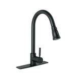 Monomando para Cocina Tubig Cuello Extraíble Negro Mate - Foset