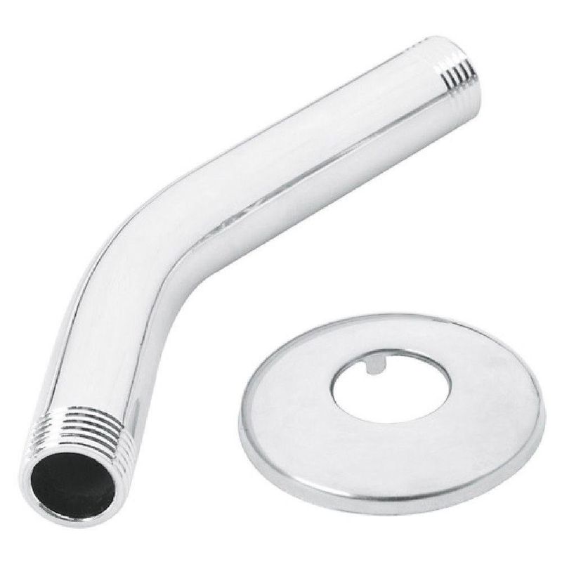Brazo para Ducha de Pared con Chapetón 17 cm Color Cromo