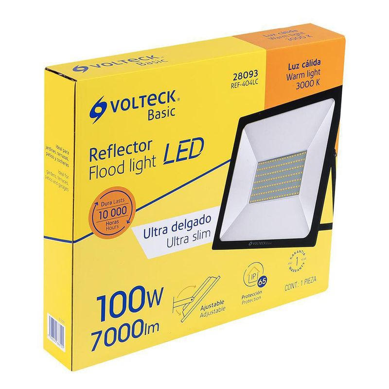 Reflector Ultra Delgado LED Luz Cálida 100 W – Volteck