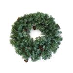 Corona Navideña Verde con Piñas Naturales