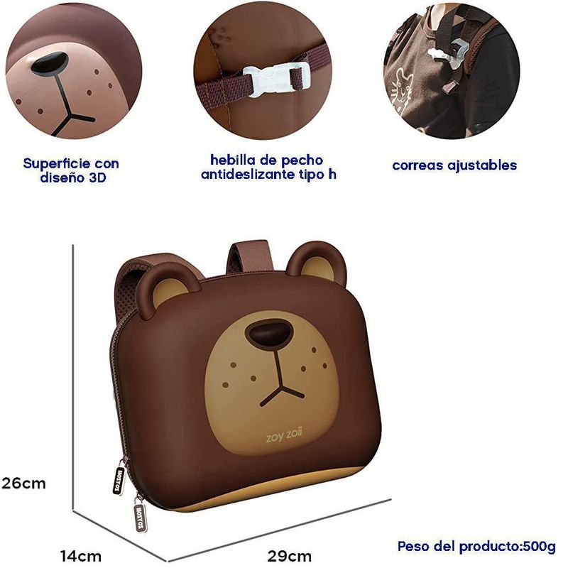 Bolsón Diseño De Oso Pardo Tierno - Zoy Zoii