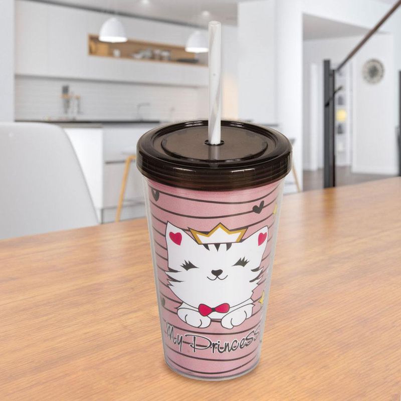 Vaso con Pajilla Gatito 550 Ml - São Bernardo